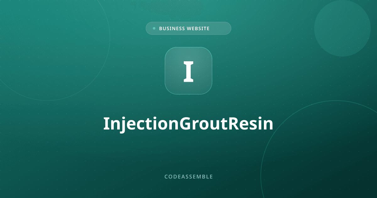 InjectionGroutResin — Say goodbye to structural leakages with world-class products