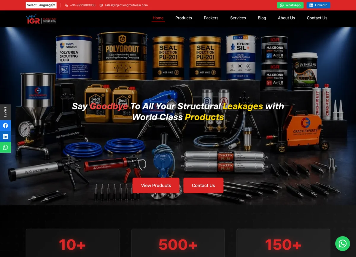 InjectionGroutResin homepage designed and developed by CodeAssemble